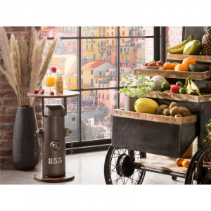 Industriální odkládací stolek z manga Blackburn VÝPRODEJ  Odkládací stolky A2045