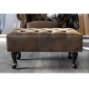 Hnědá podnožka Chesterfield mikrovlákno  Taburety a podnožky 19449