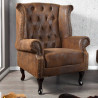Hnědý ušák Chesterfield mikrovlákno  Křesla 19448
