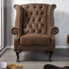 Hnědý ušák Chesterfield mikrovlákno  Křesla 19448