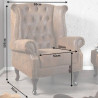 Hnědý ušák Chesterfield mikrovlákno  Křesla 19448