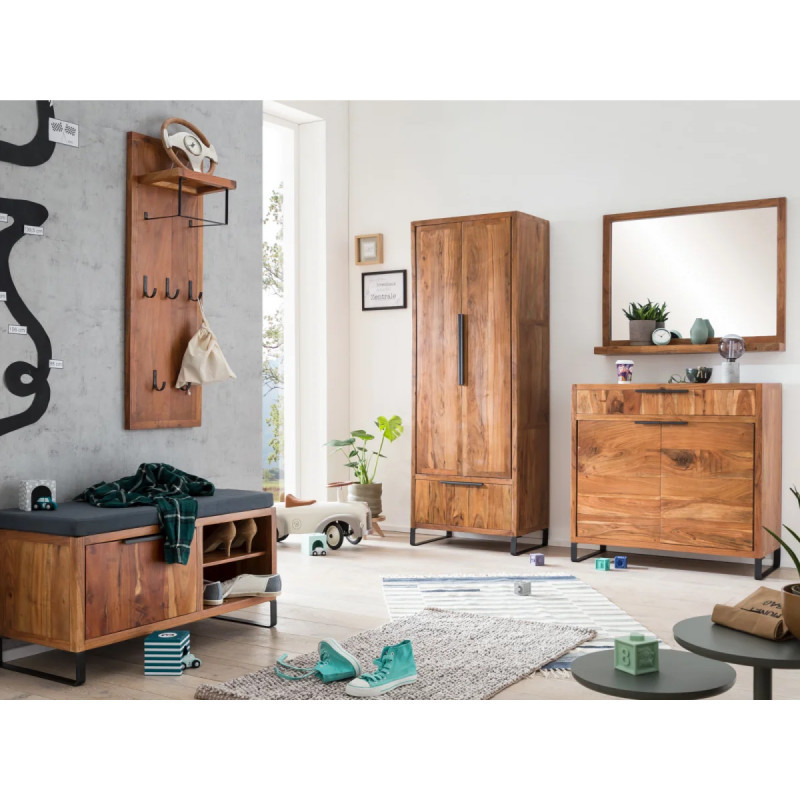 Masivní set do předsíně Wild - světlé akátové dřevo VÝPRODEJ Wild Předsíň a šatna MHA2126W