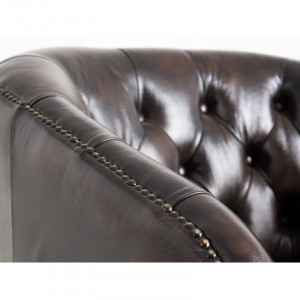 Křeslo Chesterfield Belfast z pravé kůže - hnědá Chesterfield Křesla MH2162W