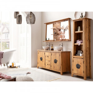 Zrcadlo Luna 140x72 masiv borovice VÝPRODEJ  Koupelnová zrcadla A2205