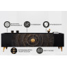 Televizní stolek Golden Sunset 180 CM masiv mango Black TV stolky a komody 44303