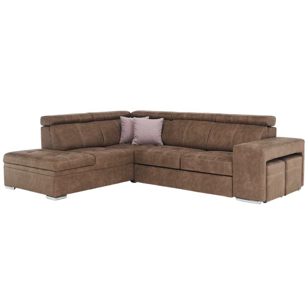 Sedací souprava LEILA - látka hnědá, levá  Místnosti MH210945W