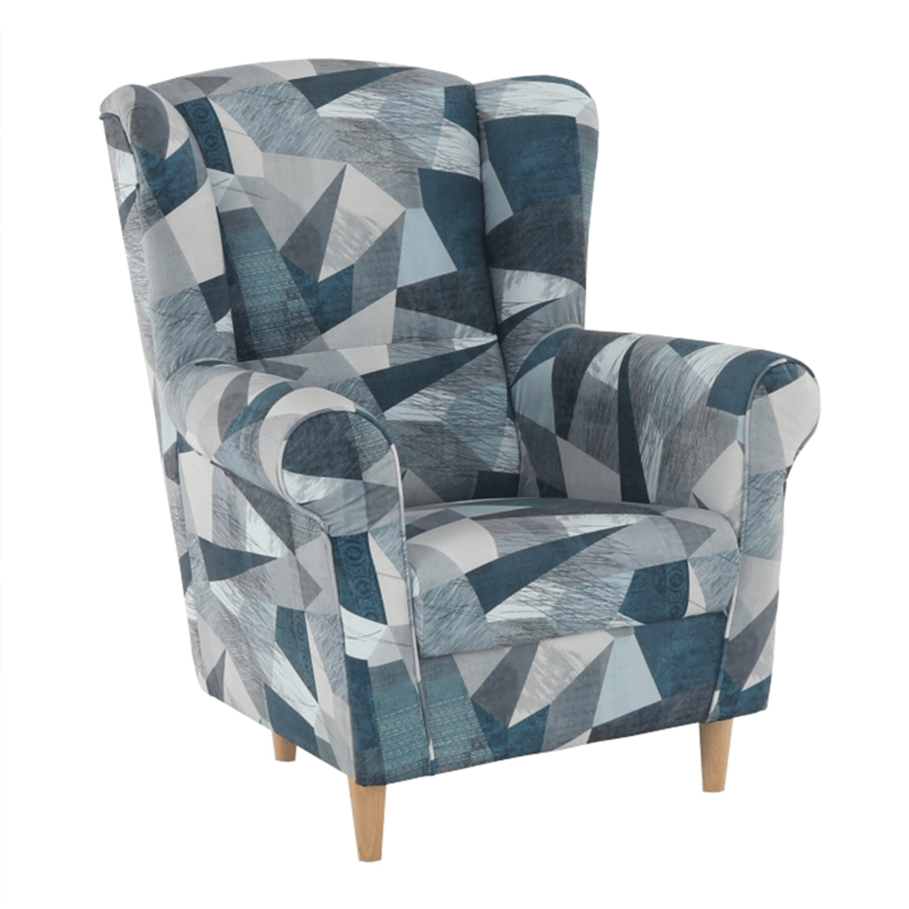 Křeslošák KARL - šedomodrý vzor  Místnosti MH211117W