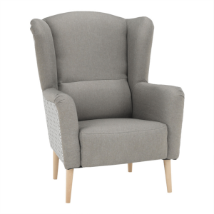 Designové křeslo ELEKA, látka, capuccino / vzor  Místnosti MH223658W