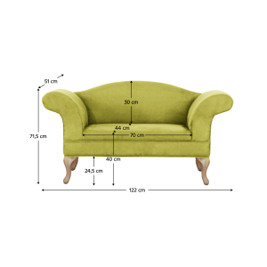 Pohovka FABILA, zelená /dub zlatý  Místnosti MH237670W