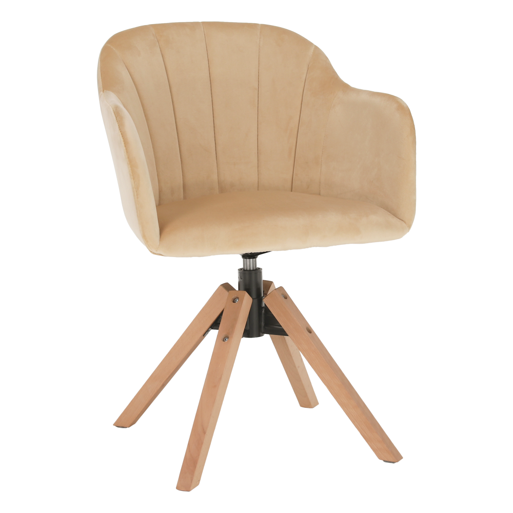 Otočné křeslo DALI - béžová/buk  Místnosti MH254493W