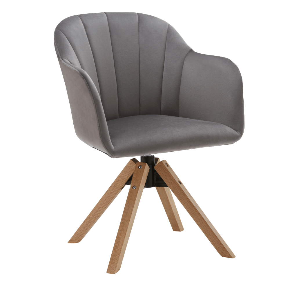 Otočné křeslo DALI, světlešedá/buk  Místnosti MH256309W