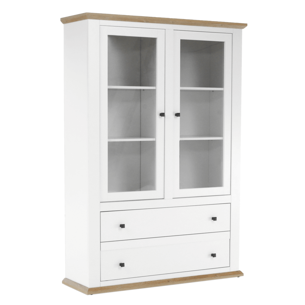 Vitrína LEO, bílá/dub  Místnosti MH264785W