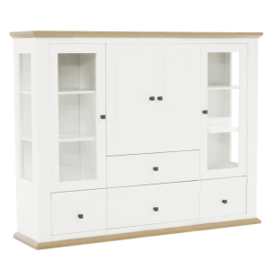 LEON MZ6 VITRINA BIELA/DUB...