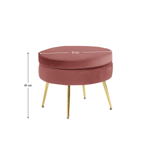 Luxusní taburet NOBELLA - růžová/zlatá  Místnosti MH293843W