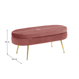 Luxusní taburet NOBELLA - růžová/zlatá  Místnosti MH293846W