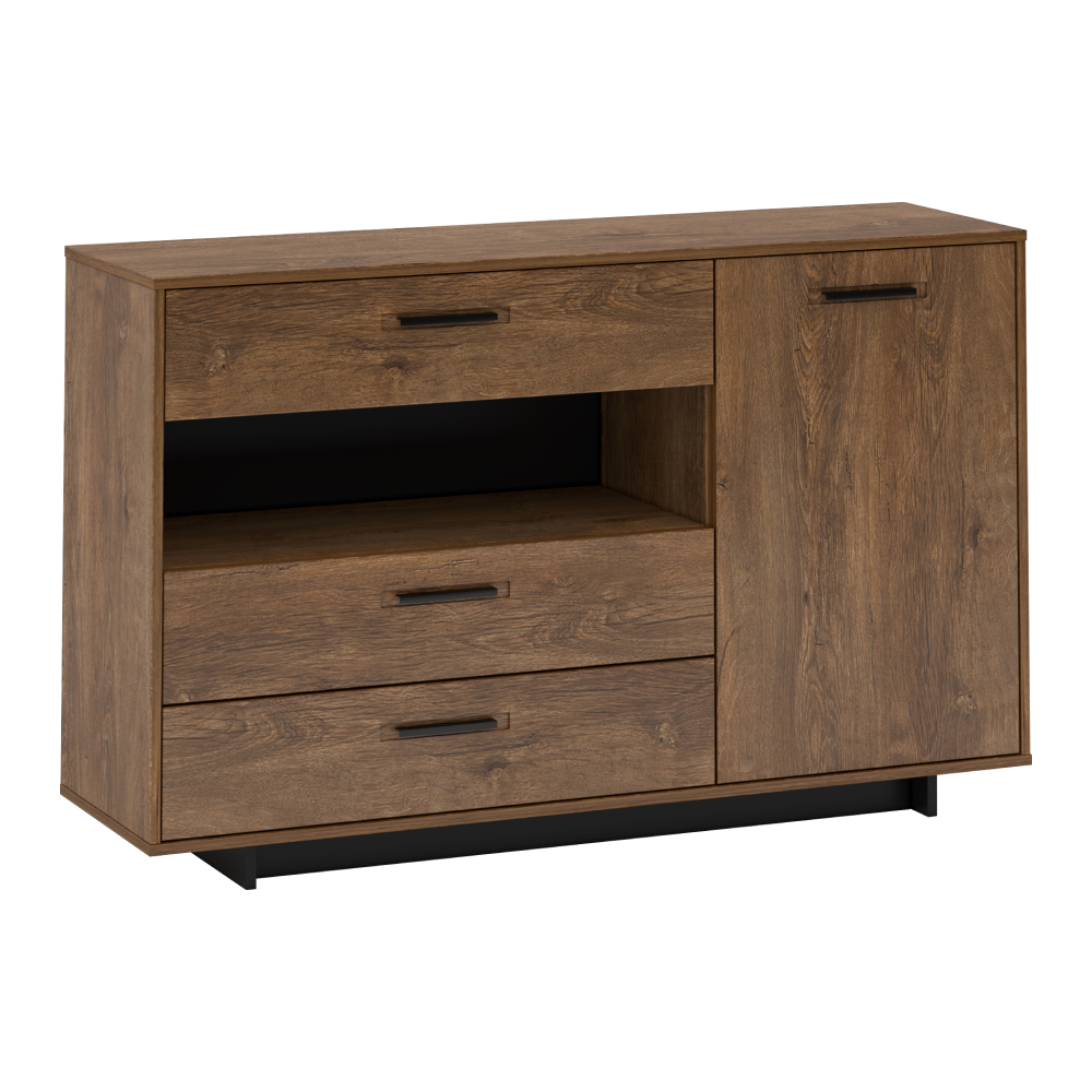 Komoda BELIZE, dub / černá  Místnosti MH303561W
