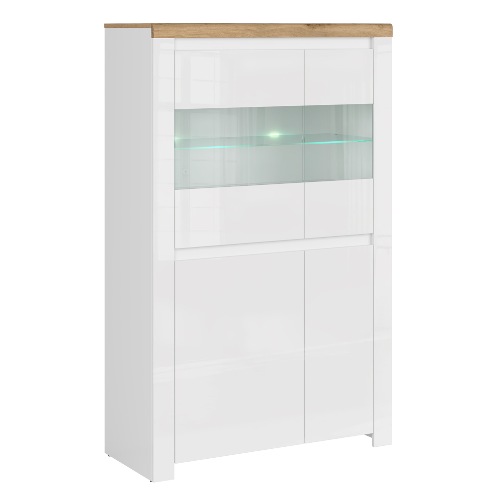 Vitrína VIRGINIA - bílý lesk/dub  Nábytek MH352379W