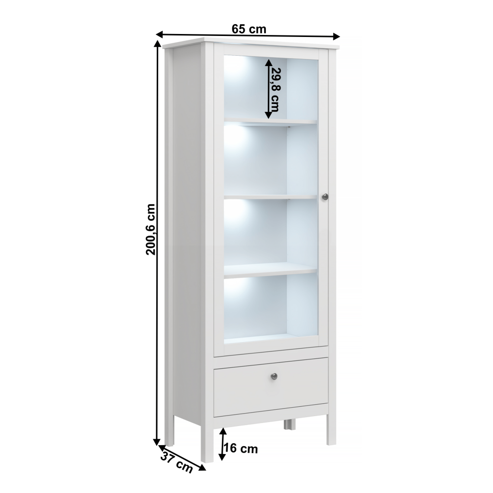 Vitrína OLIVIA - bílá  Místnosti MH352412W