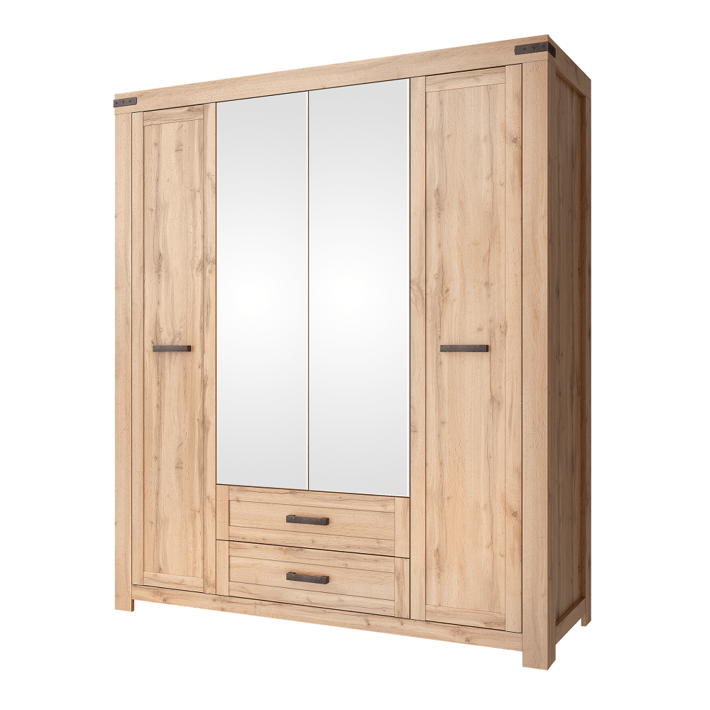 Šatní skříň se zrcadlem MORAT - dub  Nábytek MH354541W