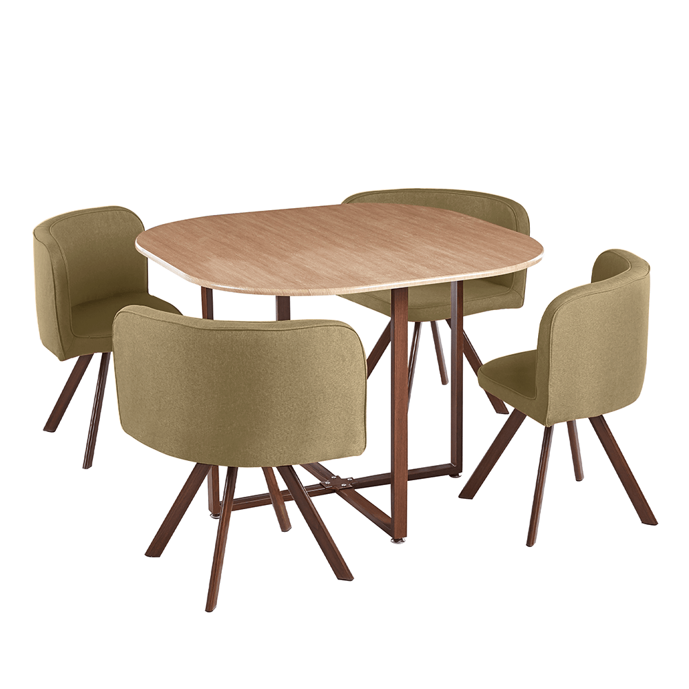 Jídelní set KEREM 1+4, světle hnědá/přírodní  Nábytek MH354602W