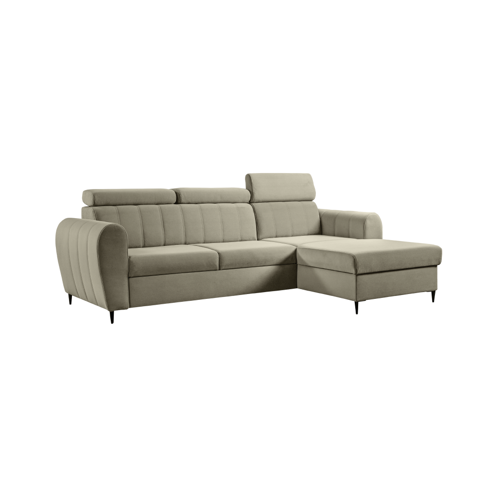 Rozkládací sedací souprava KOREL - béžová, pravá  Domů MH362122W