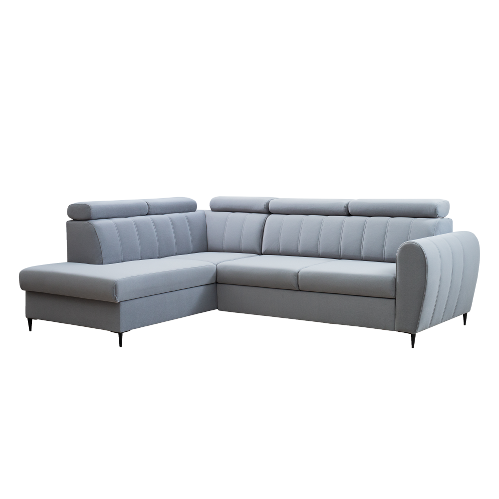 Rozkládací sedací souprava KOREL světle šedá,levá  Místnosti MH362123W