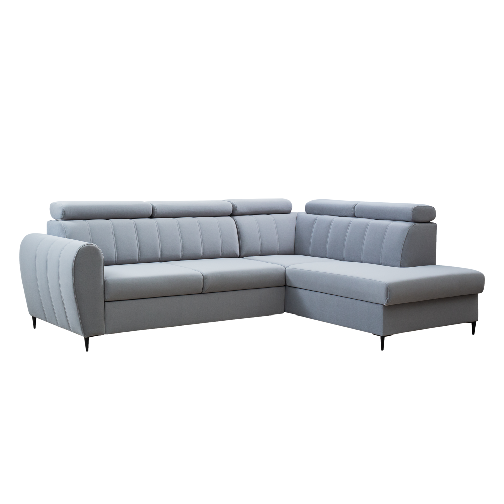 Rozkládací sedací souprava KOREL - světle šedá, pravá  Domů MH362124W