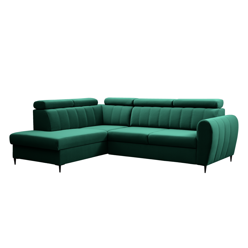 Rozkládací sedací souprava KOREL - smaragdová, levá  Místnosti MH362127W