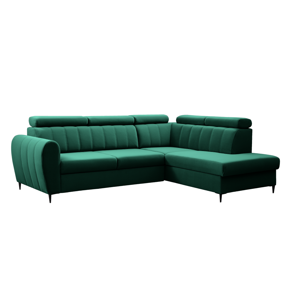 Rozkládací sedací souprava KOREL - smaragdová, pravá  Místnosti MH362131W