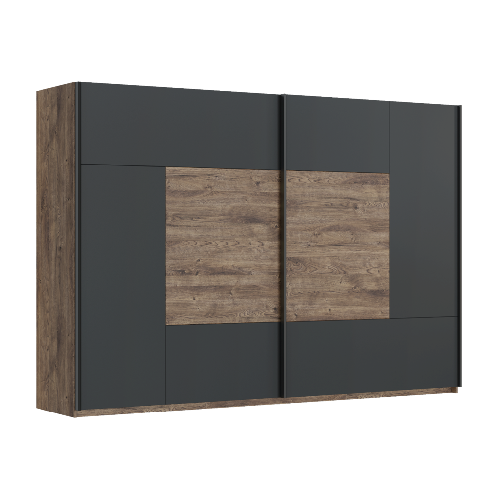 Věšáková skříň ARMEN - dub/tmavý grafit  Místnosti MH362583W