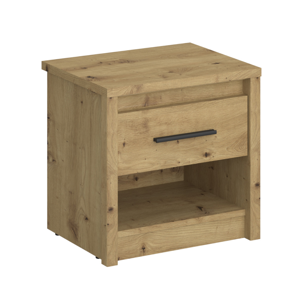 Noční stolek Tyron - dub přírodní/černá  Místnosti MH374710W