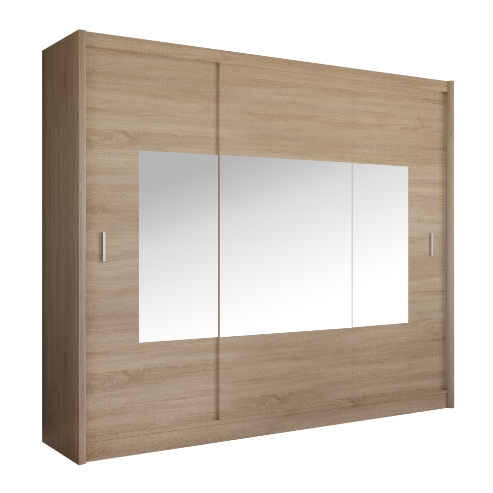 Skříň s posuvnými dveřmi MADRID, dub sonoma, 250x215  Místnosti MH385250W
