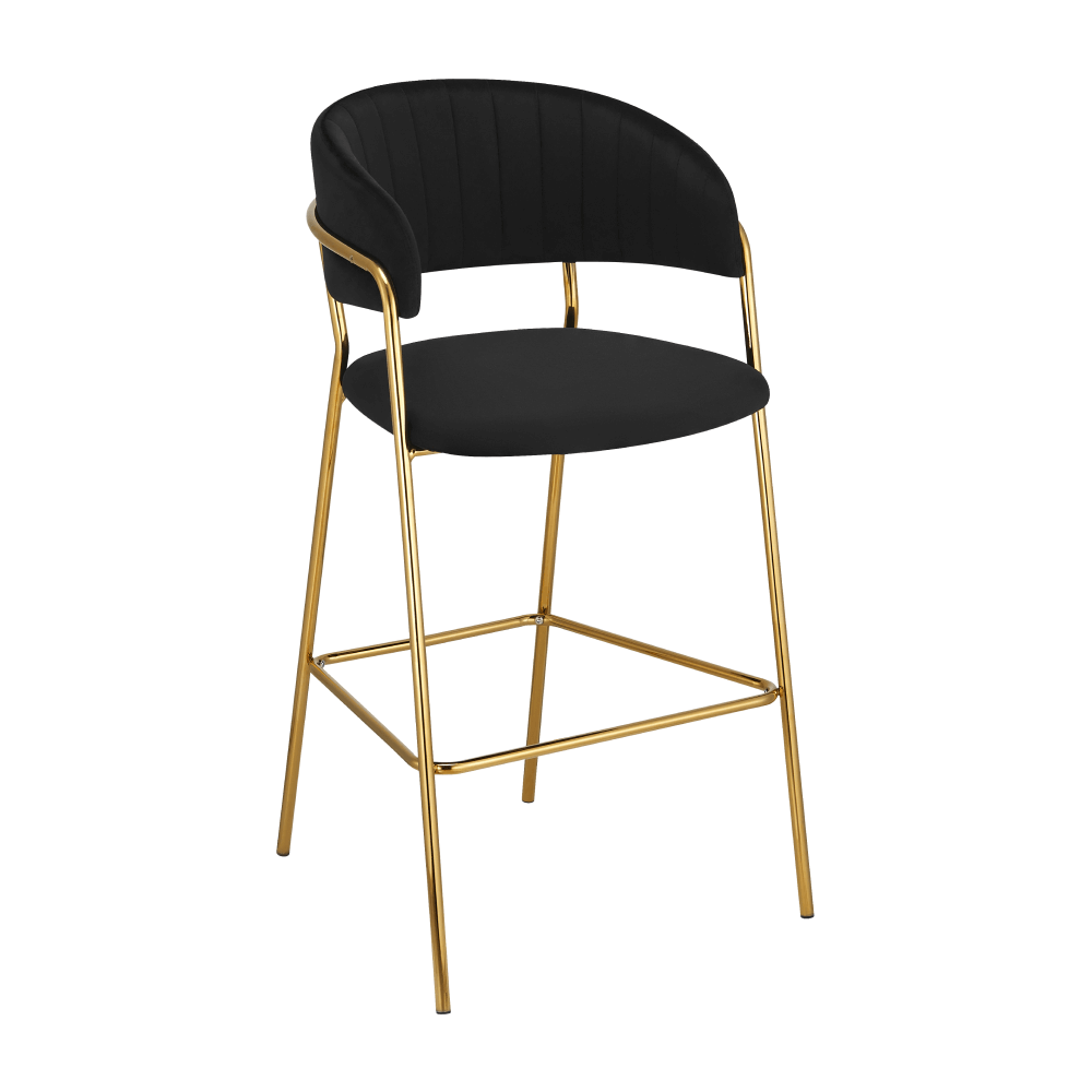 Designová barová židle JASMIN - černá/zlatá  Kuchyň a jídelna MH393528W