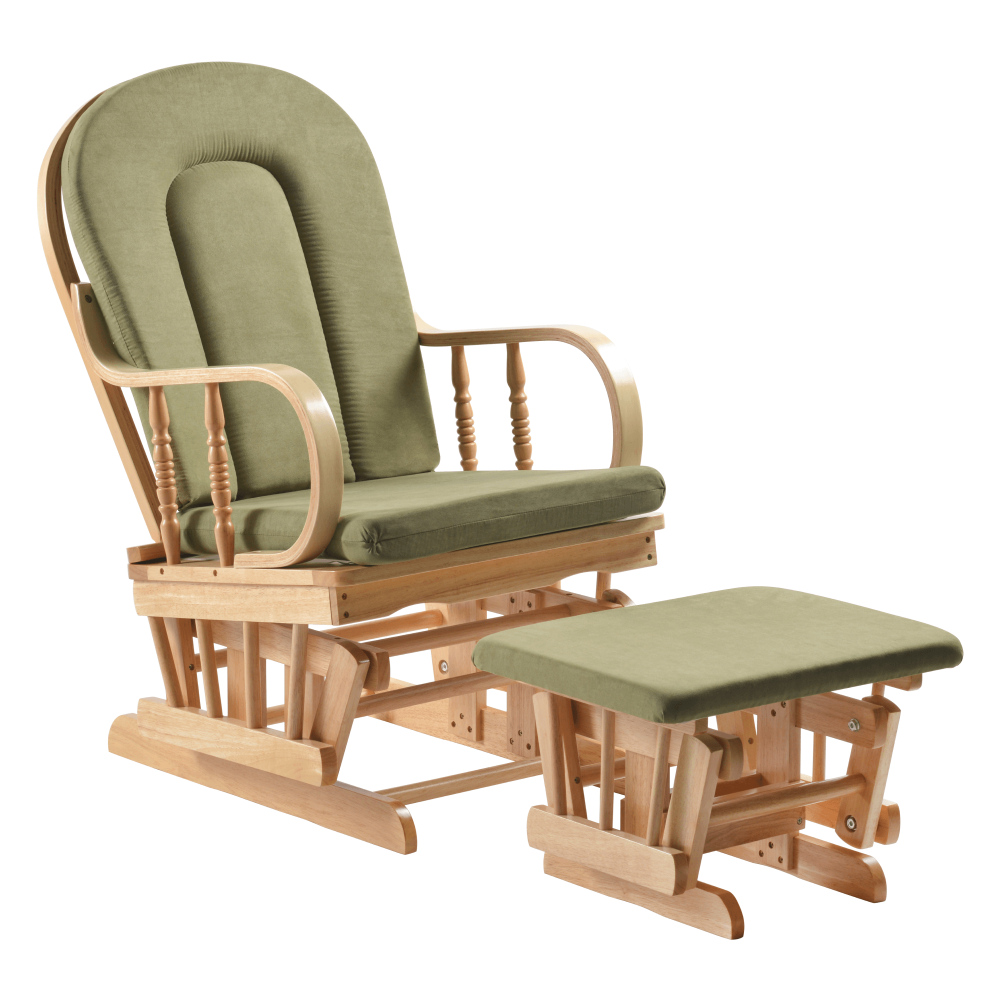 Houpací křeslo s podnoží ALBERT - přírodní/zelená  Křesla MH393543W