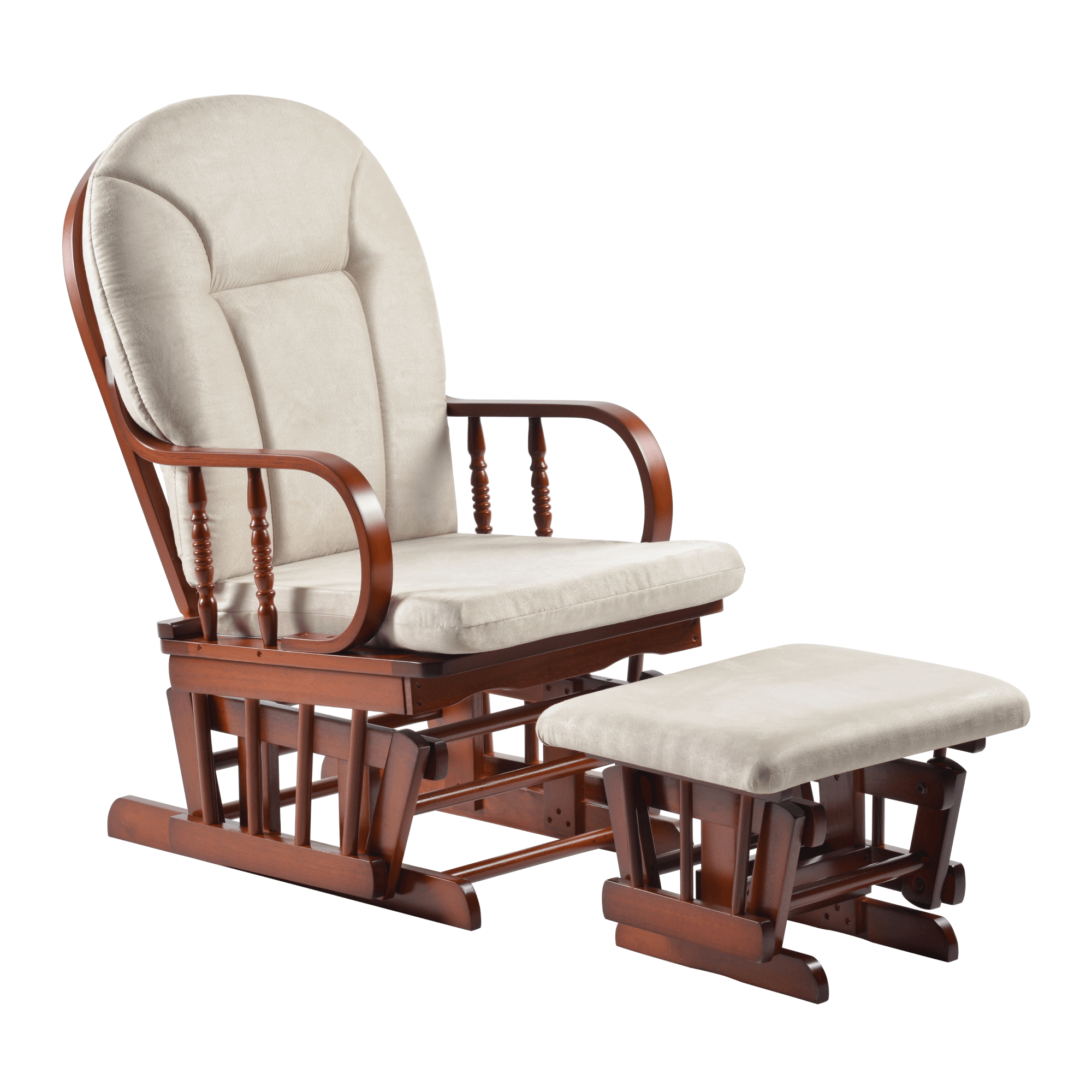 Houpací křeslo s podnoží TALI - ořech/béžová  Místnosti MH393544W