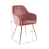 Designové křeslorůžová Velvet - látka/ chrom-zlatý  Křesla MH394054W