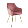 Designové křeslorůžová Velvet - látka/ chrom-zlatý  Křesla MH394054W