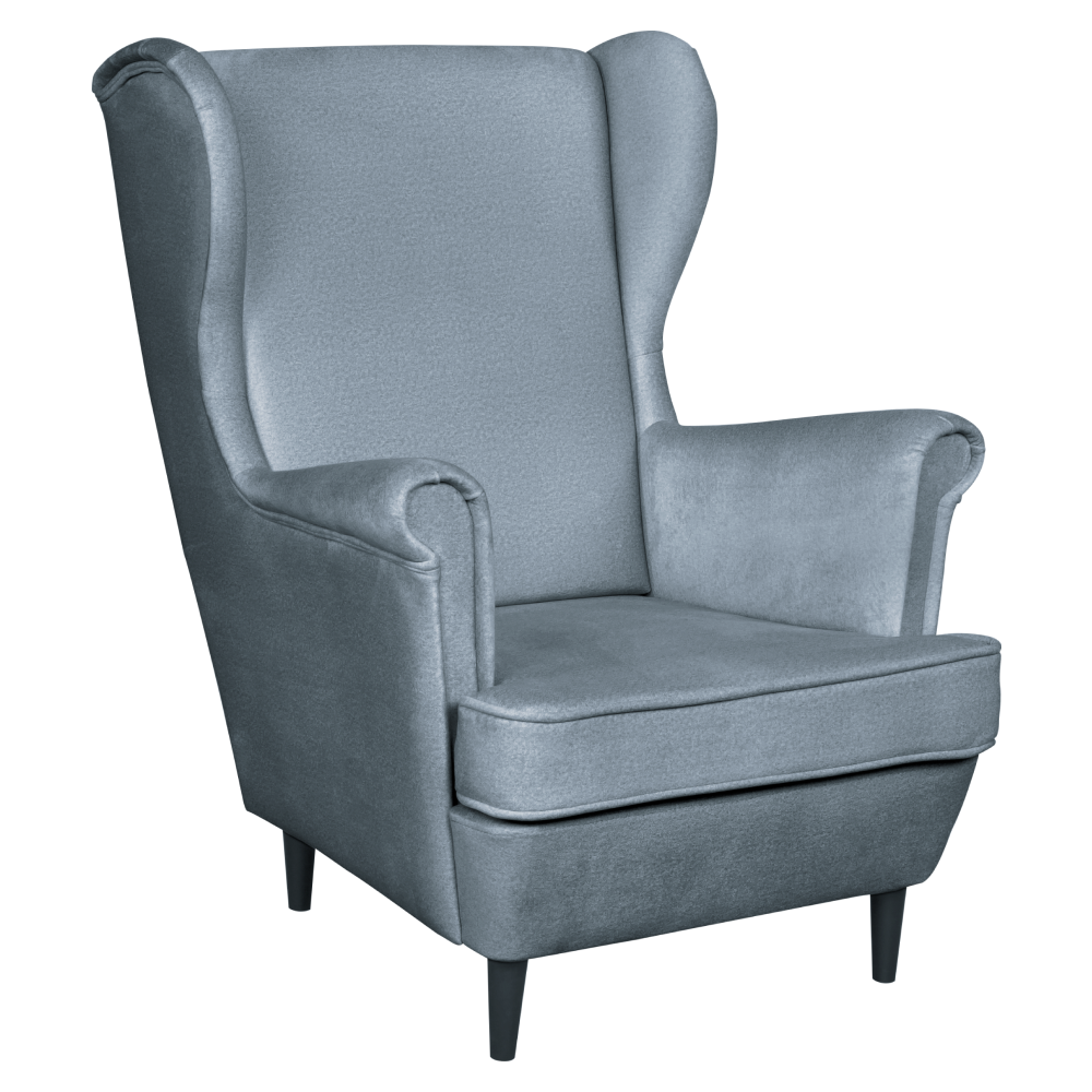 Křeslo ušák LEGACY - šedomodrá/wenge  Místnosti MH394125W