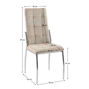 Židle ADORE - hnědá látka/kov  Kuchyň a jídelna MH395254W