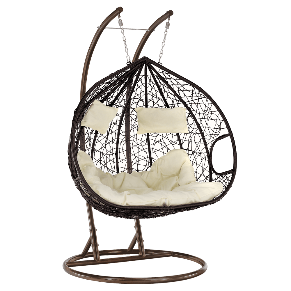 Závěsné dvojkřeslo DAVE - měděná/hnědá/krémová  Křesla MH396021W