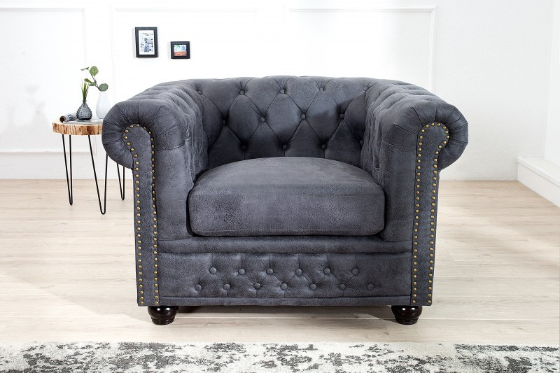 Pohovka CHESTERFIELD 1M GREY Chesterfield Křesla 37389