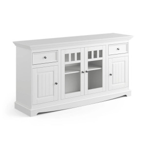 Dřevěná bílá komoda Belluno Elegante 4D2S s bílou deskou Belluno Elegante Komody MHPL003BK