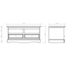 Bílý televizní stolek z masivu Belluno Elegante s bílou deskou Belluno Elegante TV stolky a komody MHPL009BK