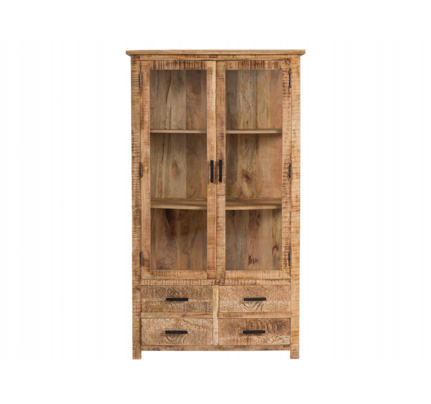 Masivní vitrína Malawi - mangové dřevo VÝPRODEJ  Vitríny MH1479W