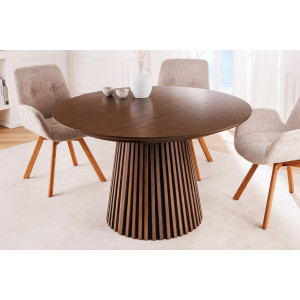 Kulatý jídelní stůl VALHALLA BROWN 120-160-200 CM rozkládací  Jídelní stoly 44093