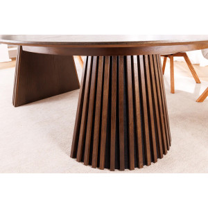 Kulatý jídelní stůl VALHALLA BROWN 120-160-200 CM rozkládací  Jídelní stoly 44093