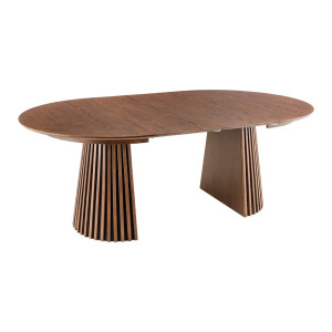 Kulatý jídelní stůl VALHALLA BROWN 120-160-200 CM rozkládací  Jídelní stoly 44093