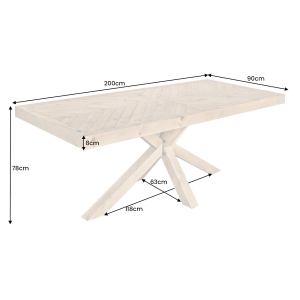 Jídelní stůl MOSAIK NATUR 200 CM masiv borovice  Jídelní stoly 44090