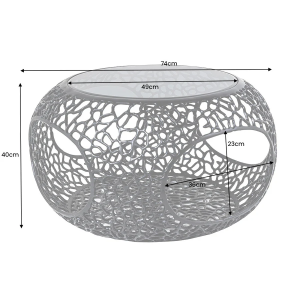 Konferenční stolek LEAF 40 CM černý  Komody 44506