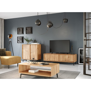 Komoda s barem, dub, barva přírodní dub, kolekce Modern Loft Modern loft Komody PLMOL01D